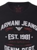 T-shirt Armani Jeans logo koszulka męska czarna bawełniana